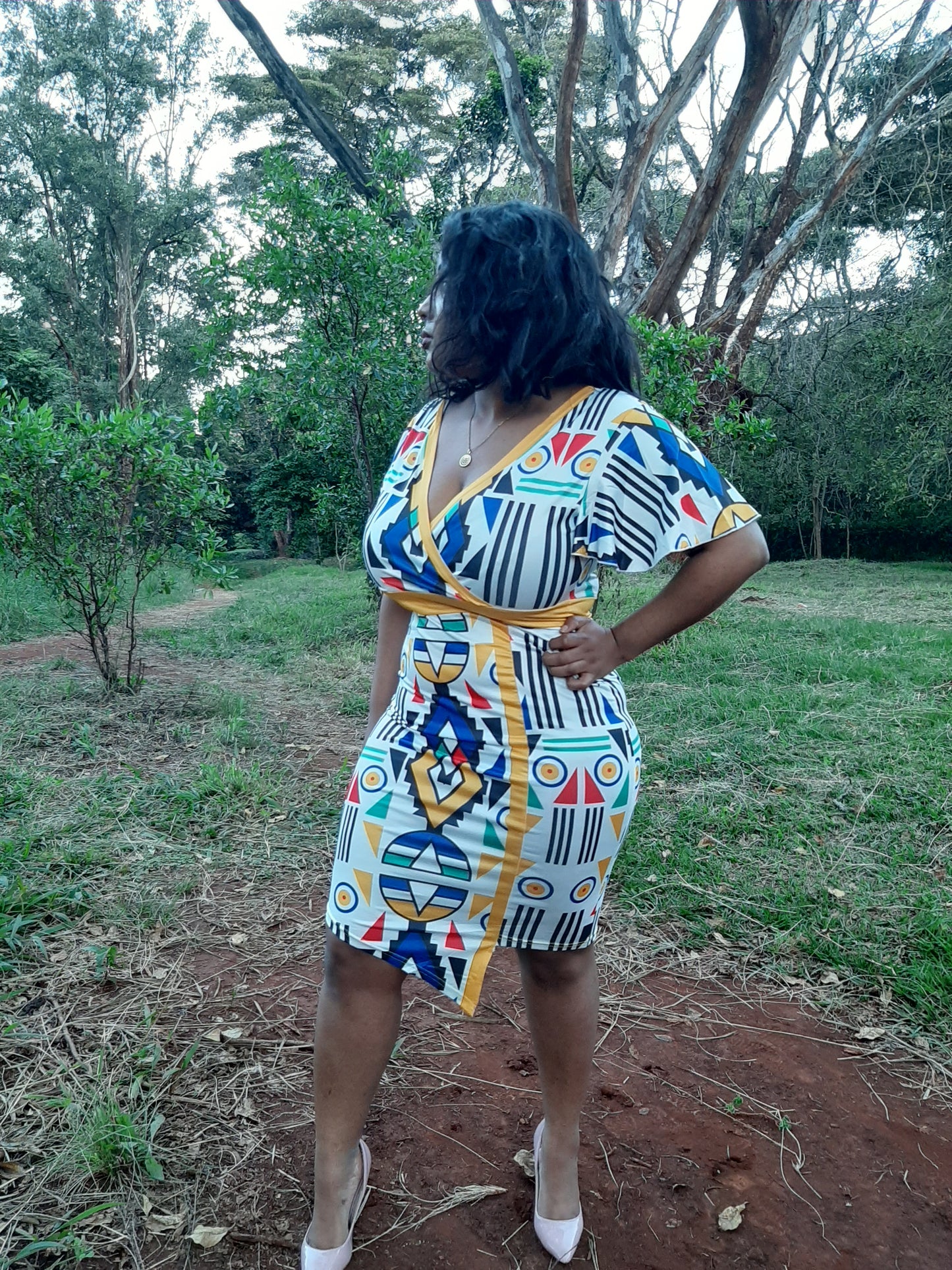 Mzansi Print Asymmetrical Dress