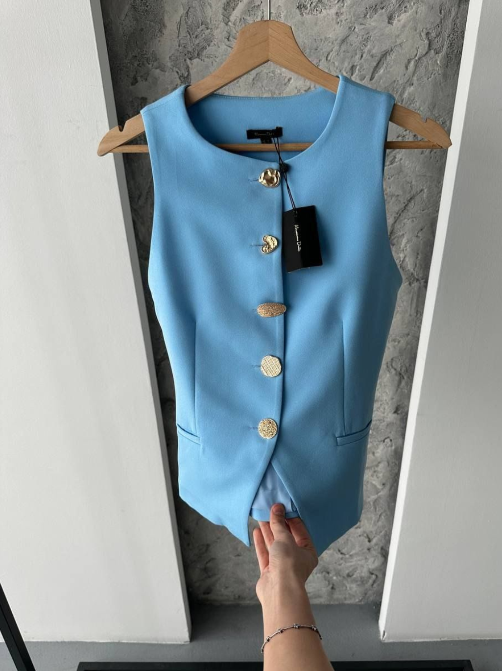 Massimo gold-buttoned halfcoat