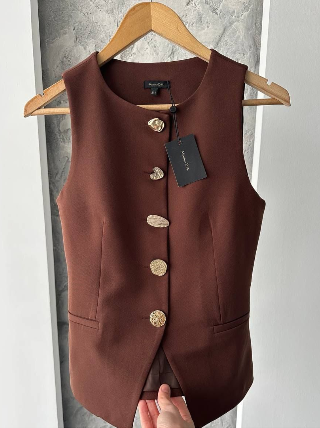 Massimo gold-buttoned halfcoat