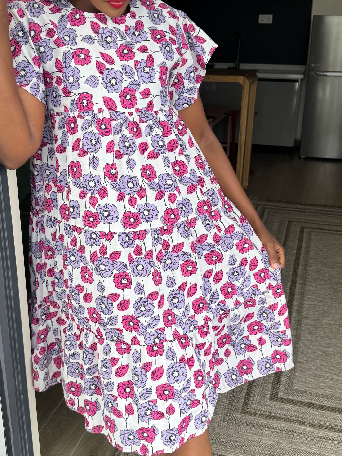 Floral Tiered Midi Dress