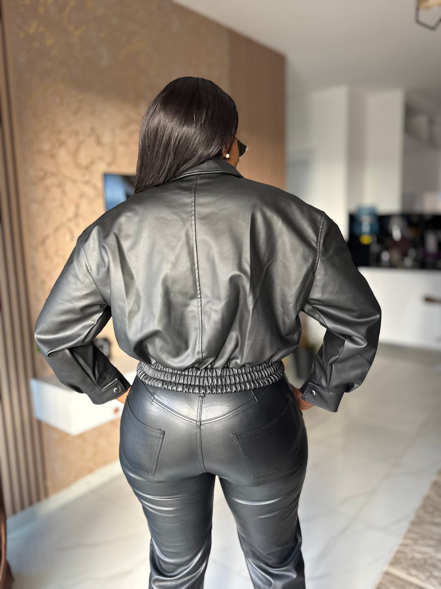 Cleo Leather Bomber Jacket
