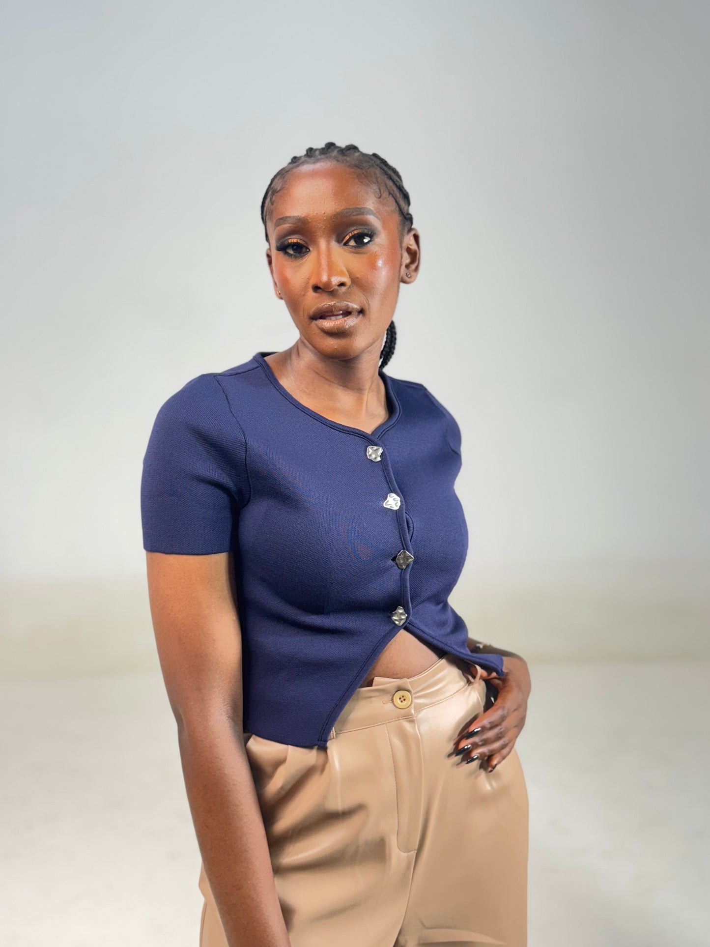 The Mia Short Sleeved Knit Crop