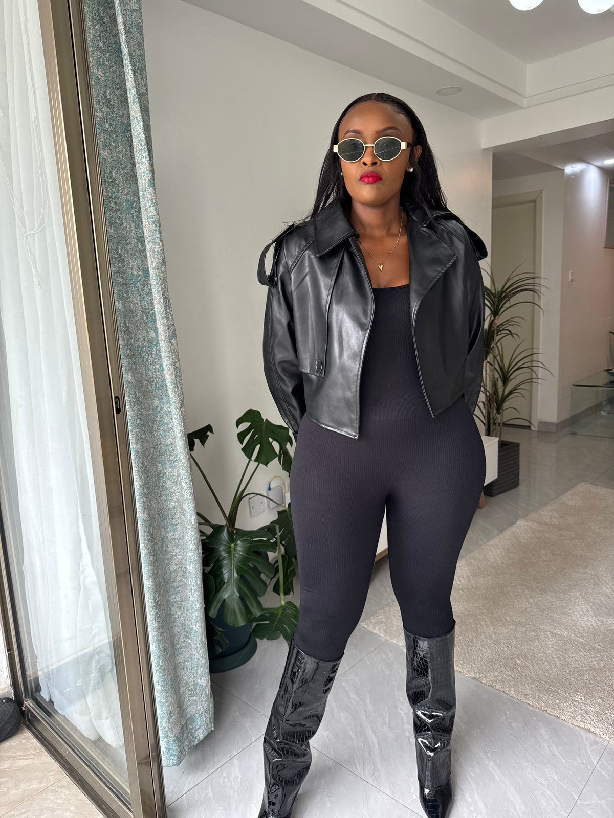 Soho Faux Leather Crop Jacket