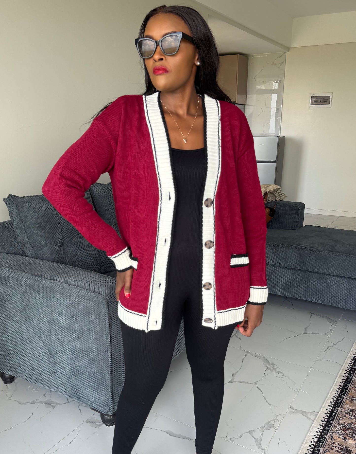 Maroon College Cardigan