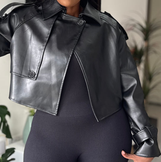 Soho Faux Leather Crop Jacket