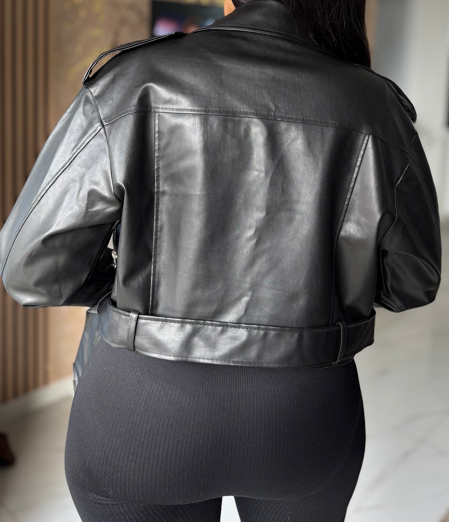 Luna Utility Oversized Leather Jacket