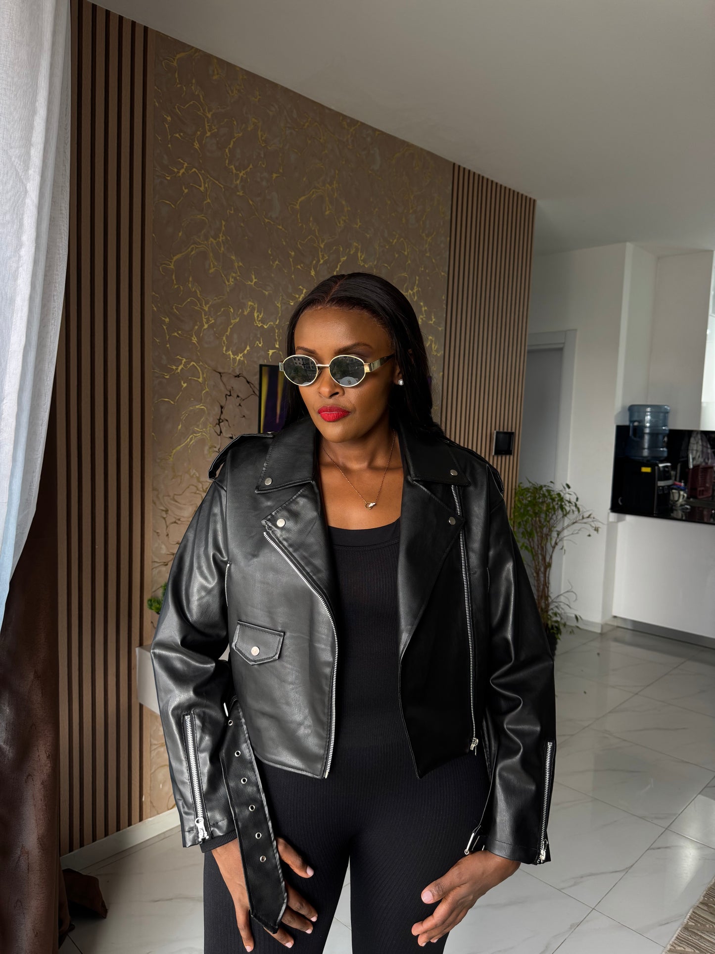 Luna Utility Oversized Leather Jacket