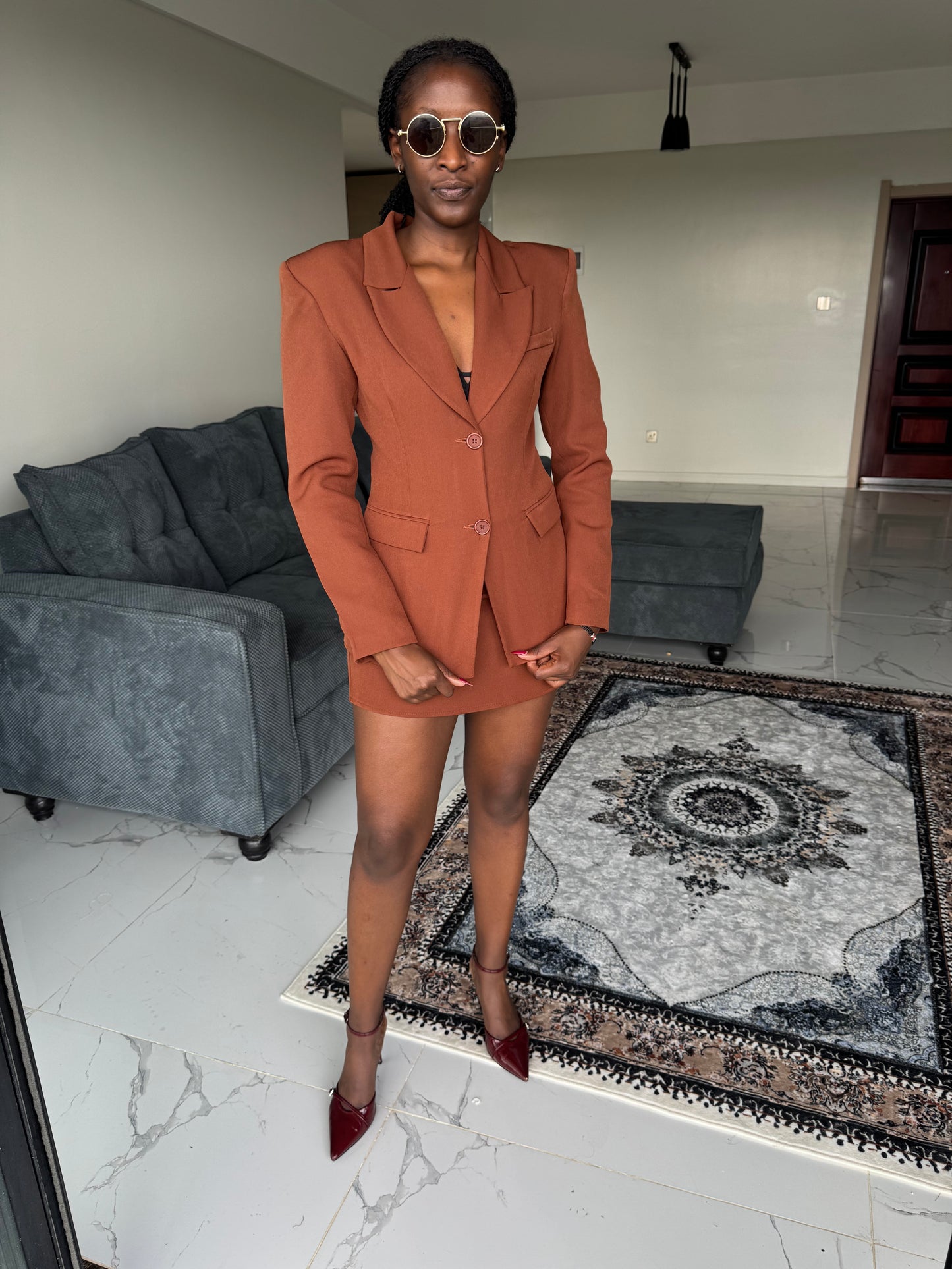Padded Blazer & Mini Skirt Set