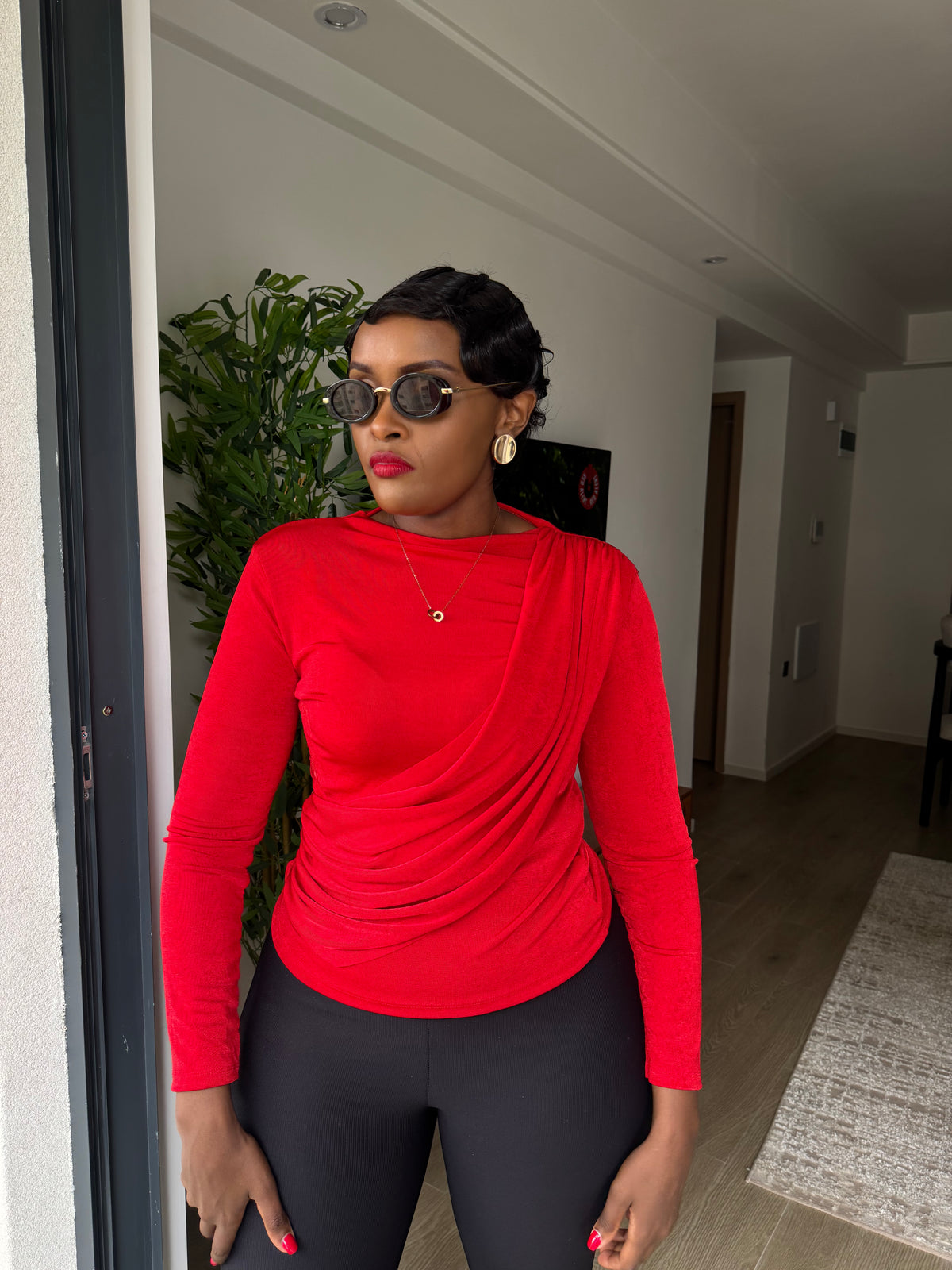Selene Single-Drape Top