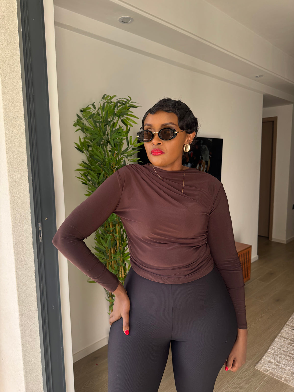 Sienna Long-Sleeve Ruched Top