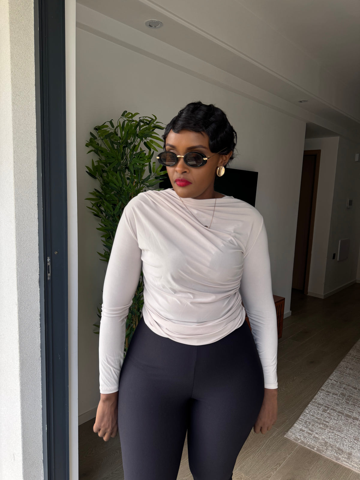 Sienna Long-Sleeve Ruched Top