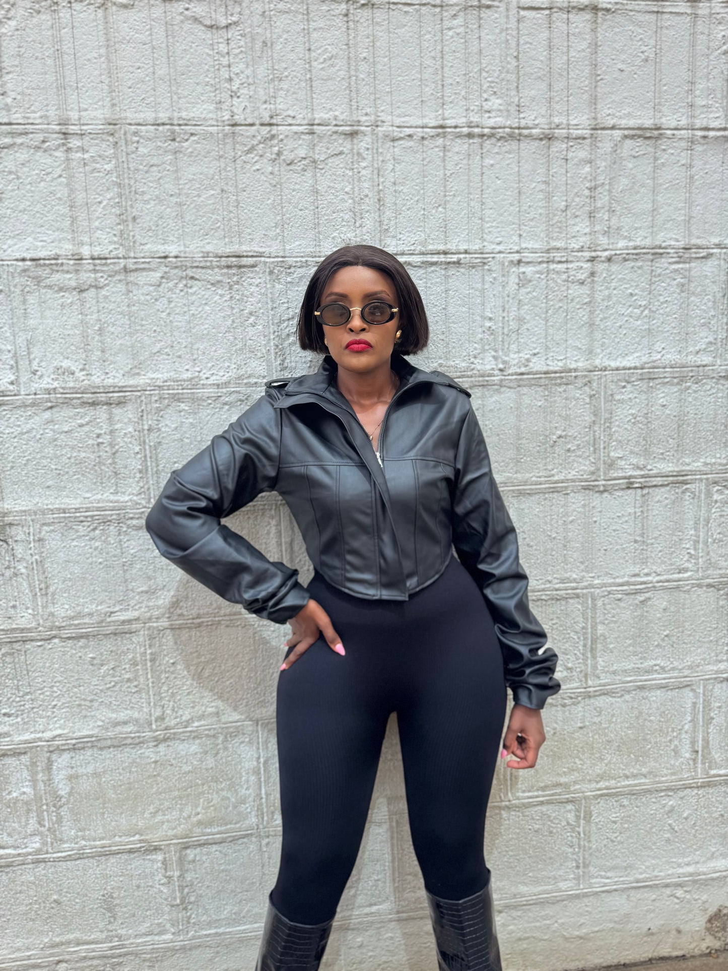 Sade Corset Sculpt Leather Jacket