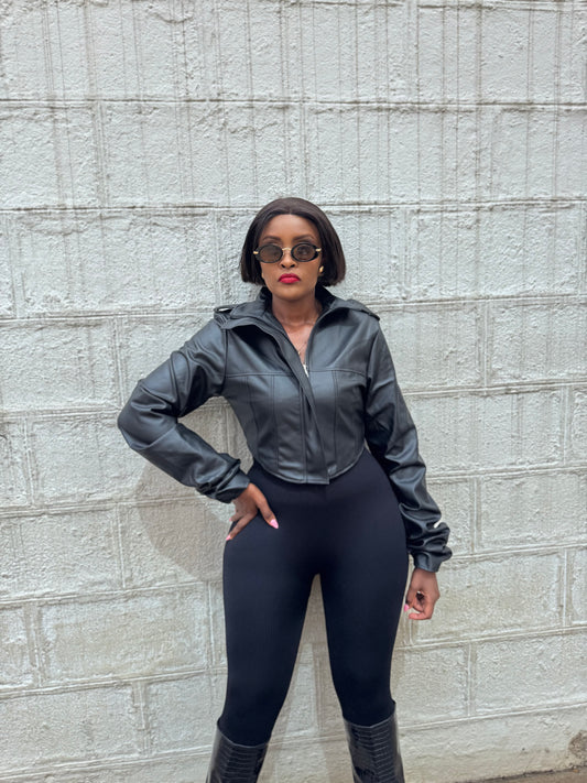 Sade Corset Sculpt Leather Jacket