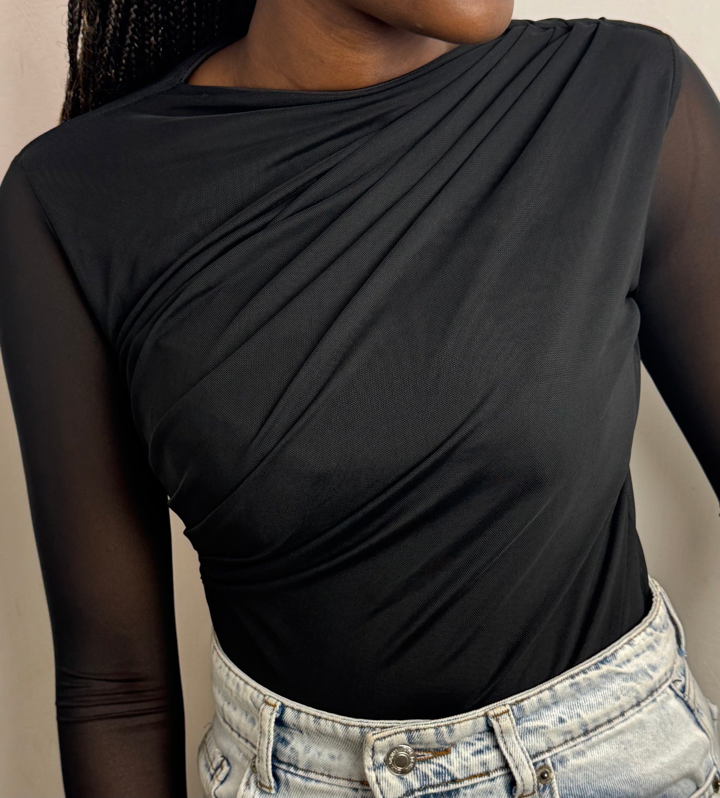 Mesh Ruched Bodysuit
