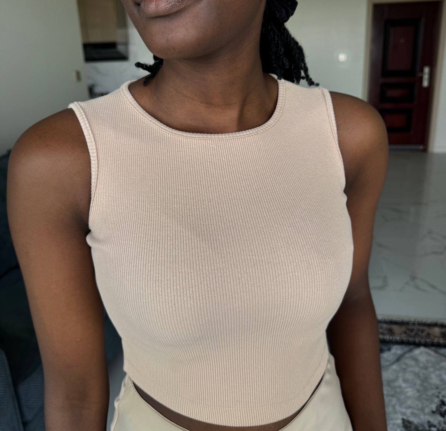 Halter Ribbed Crop