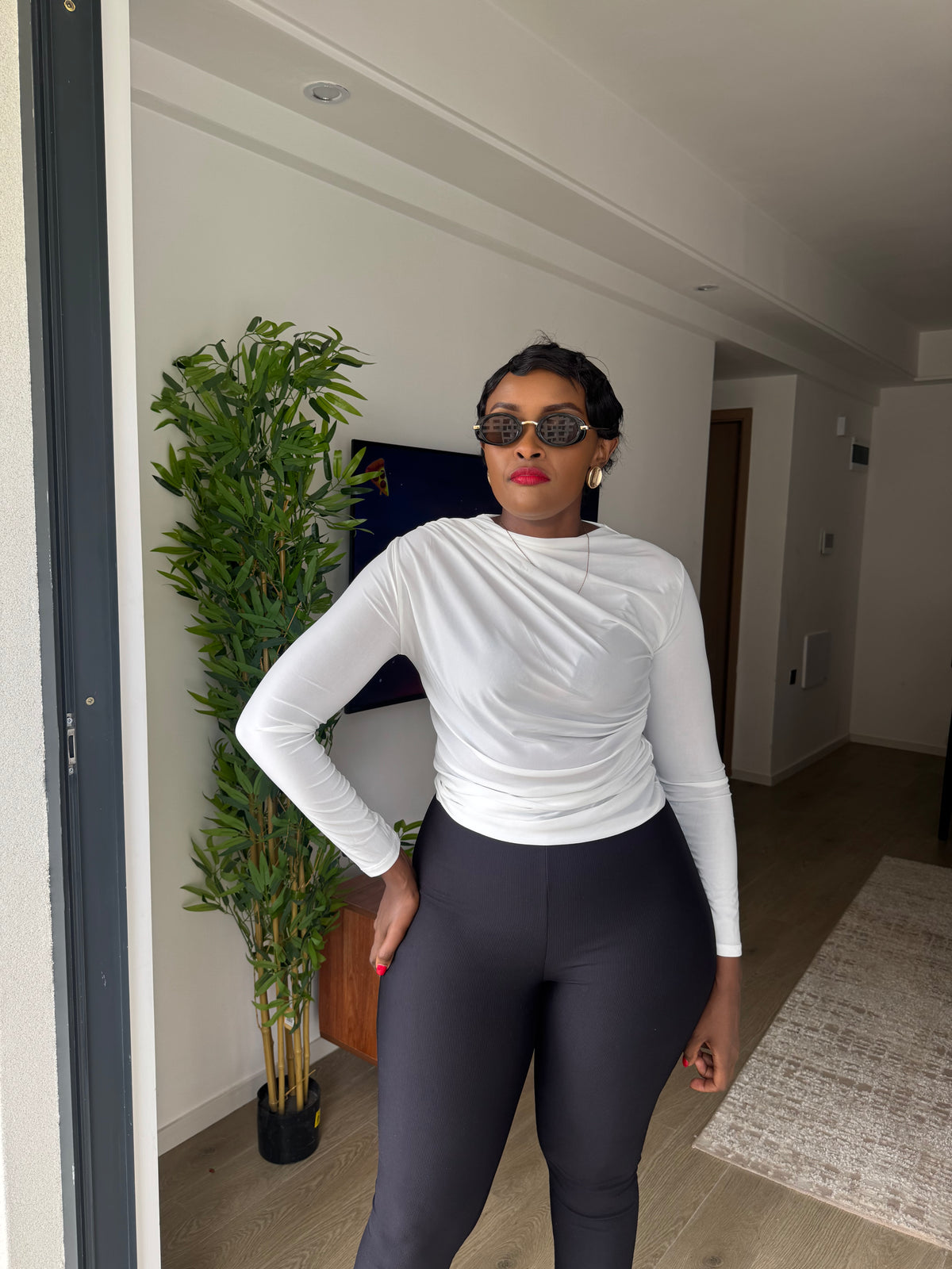 Sienna Long-Sleeve Ruched Top