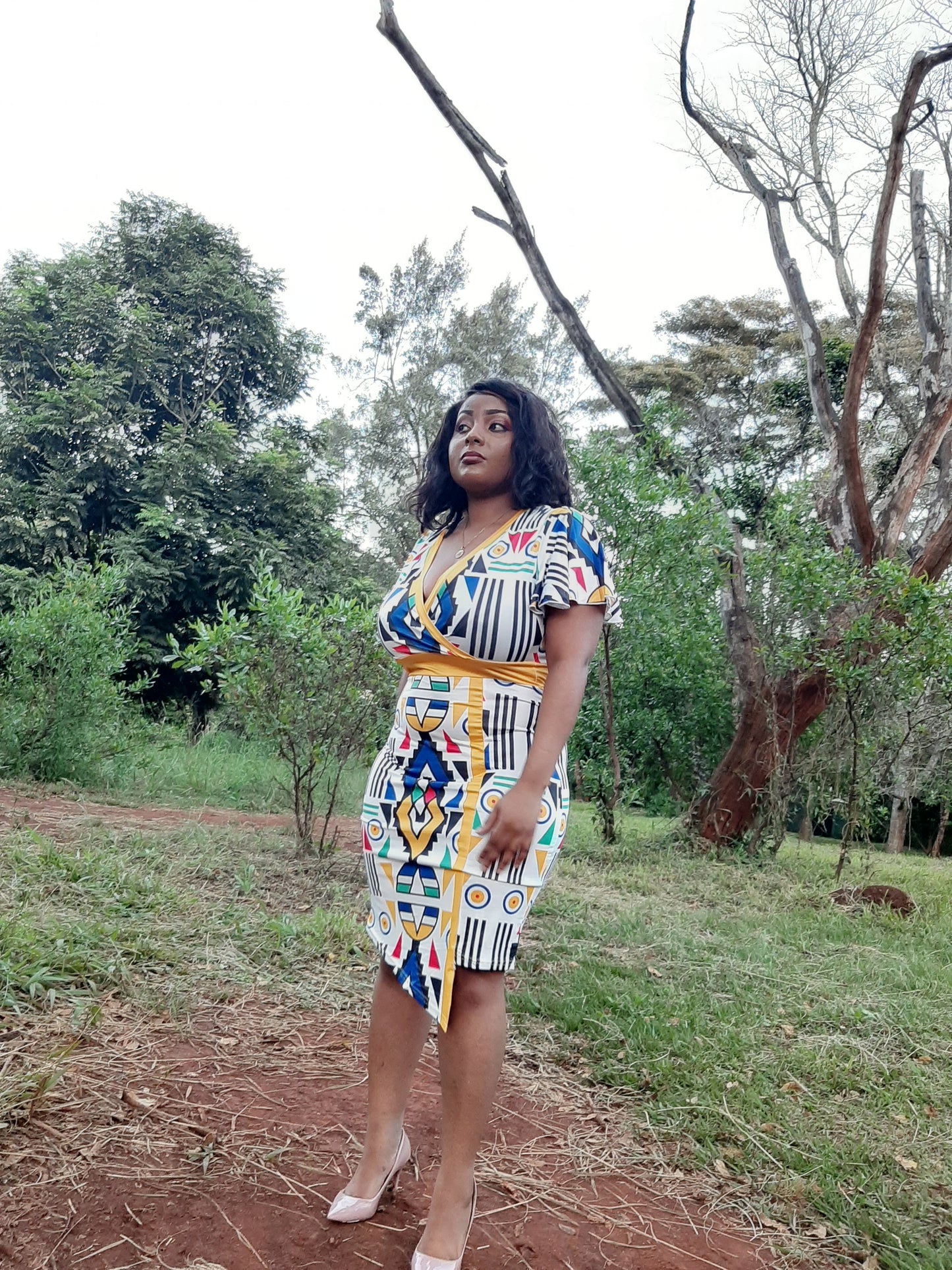 Mzansi Print Asymmetrical Dress