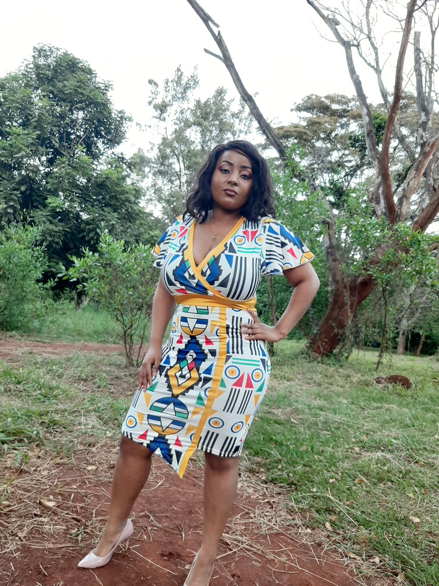 Mzansi Print Asymmetrical Dress