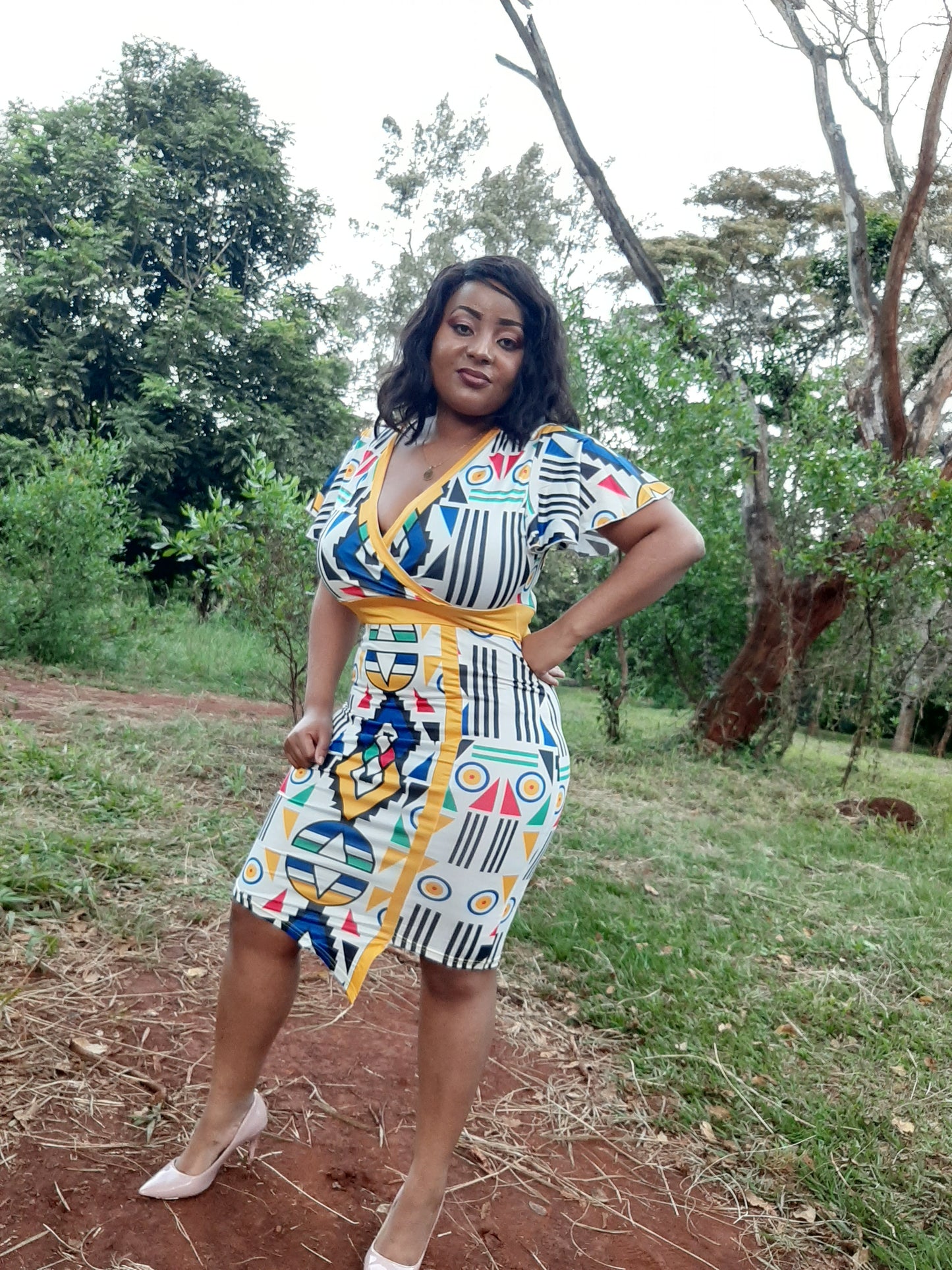 Mzansi Print Asymmetrical Dress