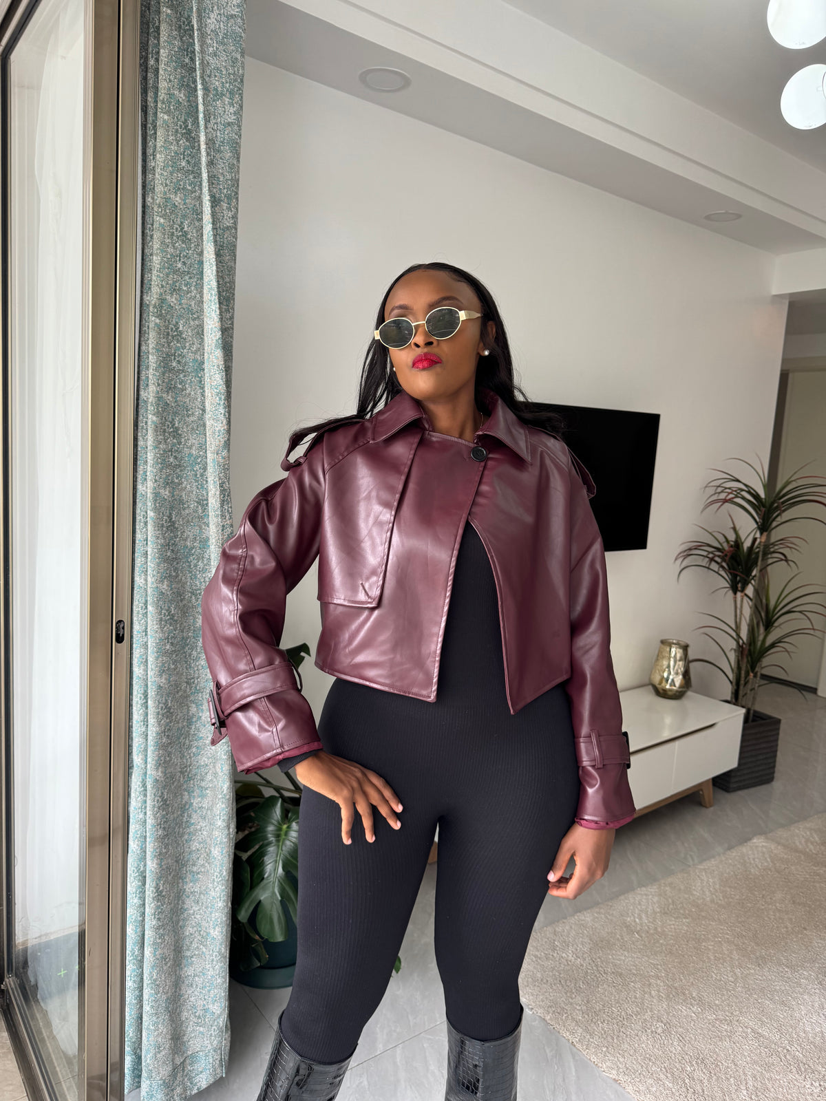 Soho Faux Leather Crop Jacket