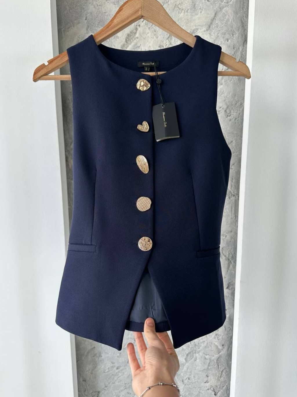 Massimo gold-buttoned halfcoat