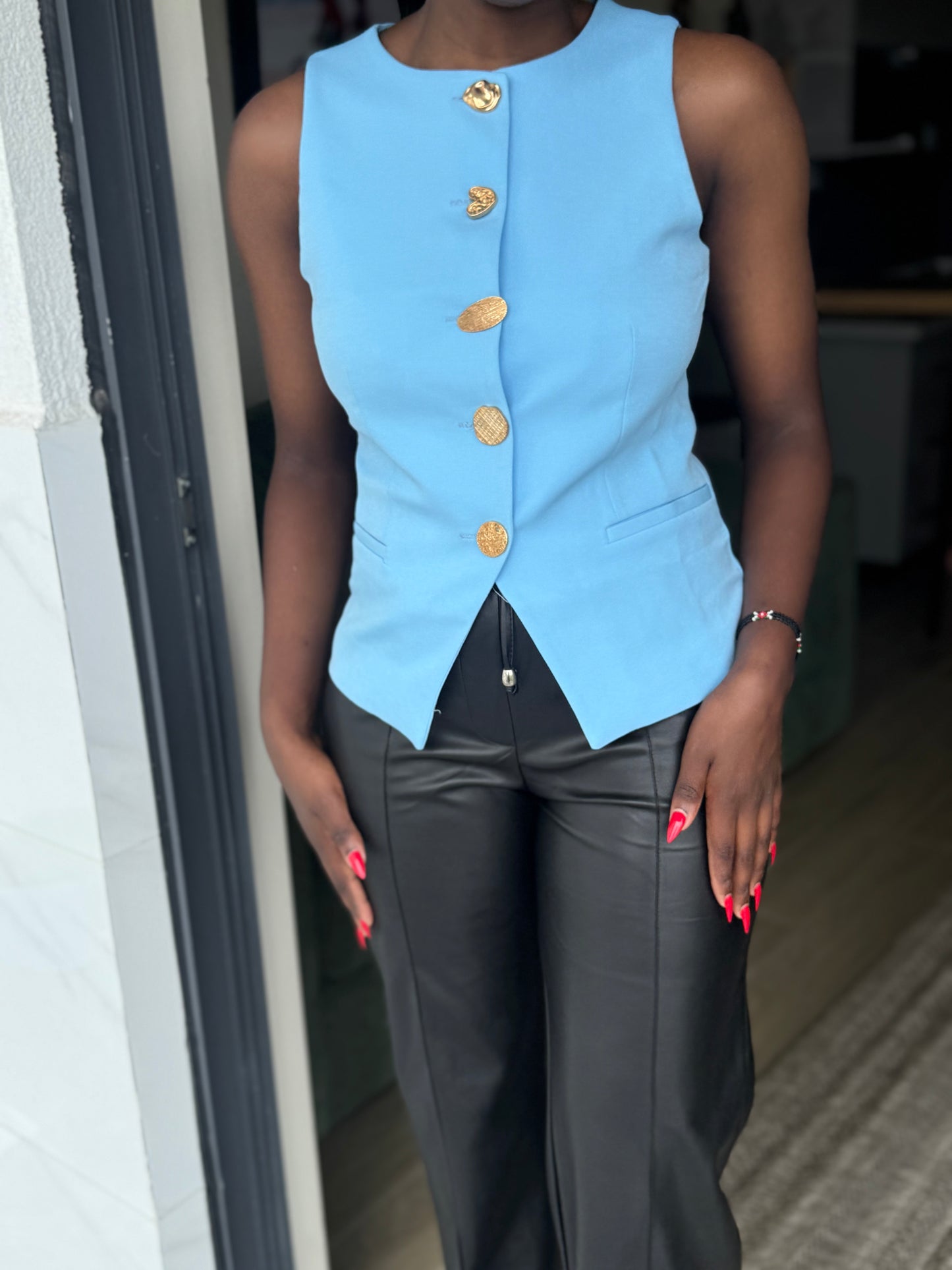 Massimo Gold-buttoned Halfcoat