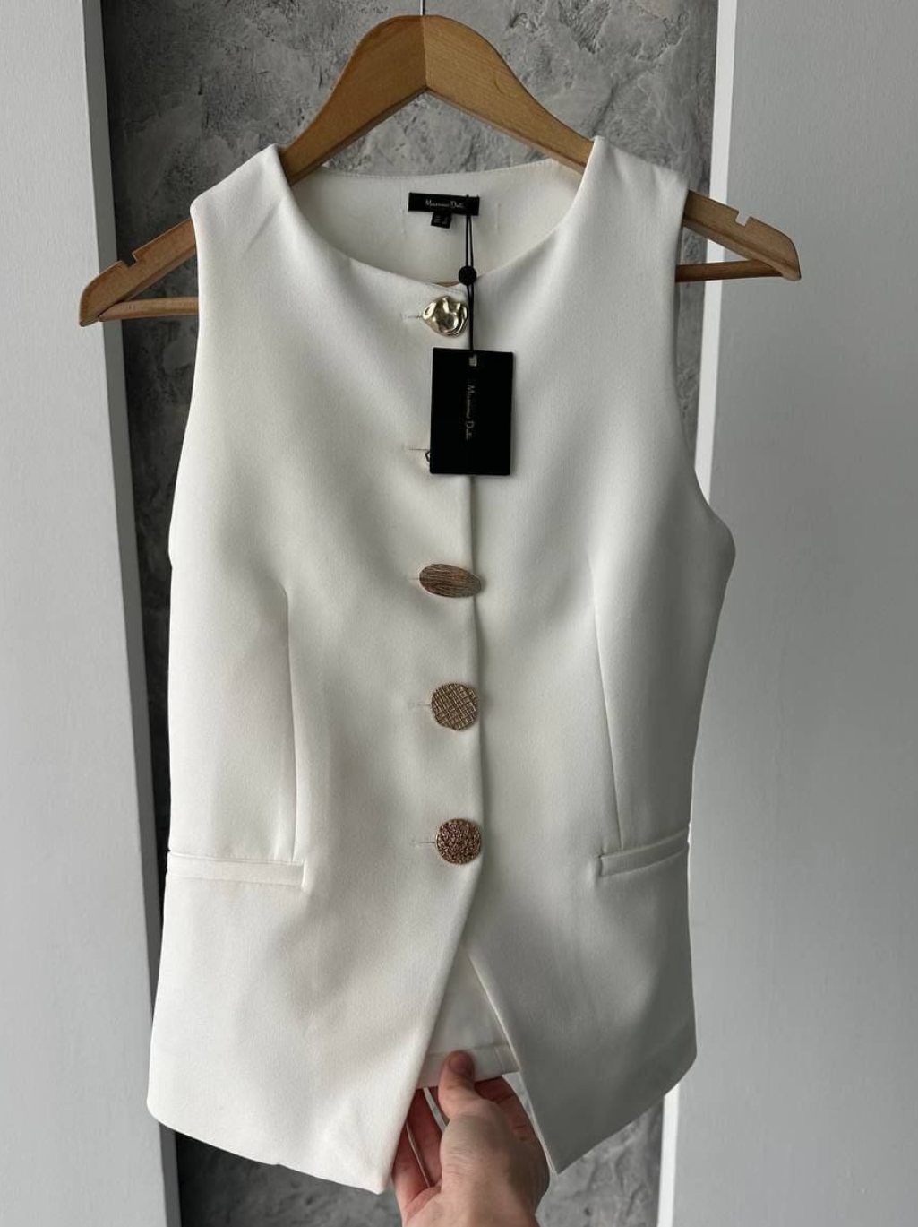 Massimo gold-buttoned halfcoat