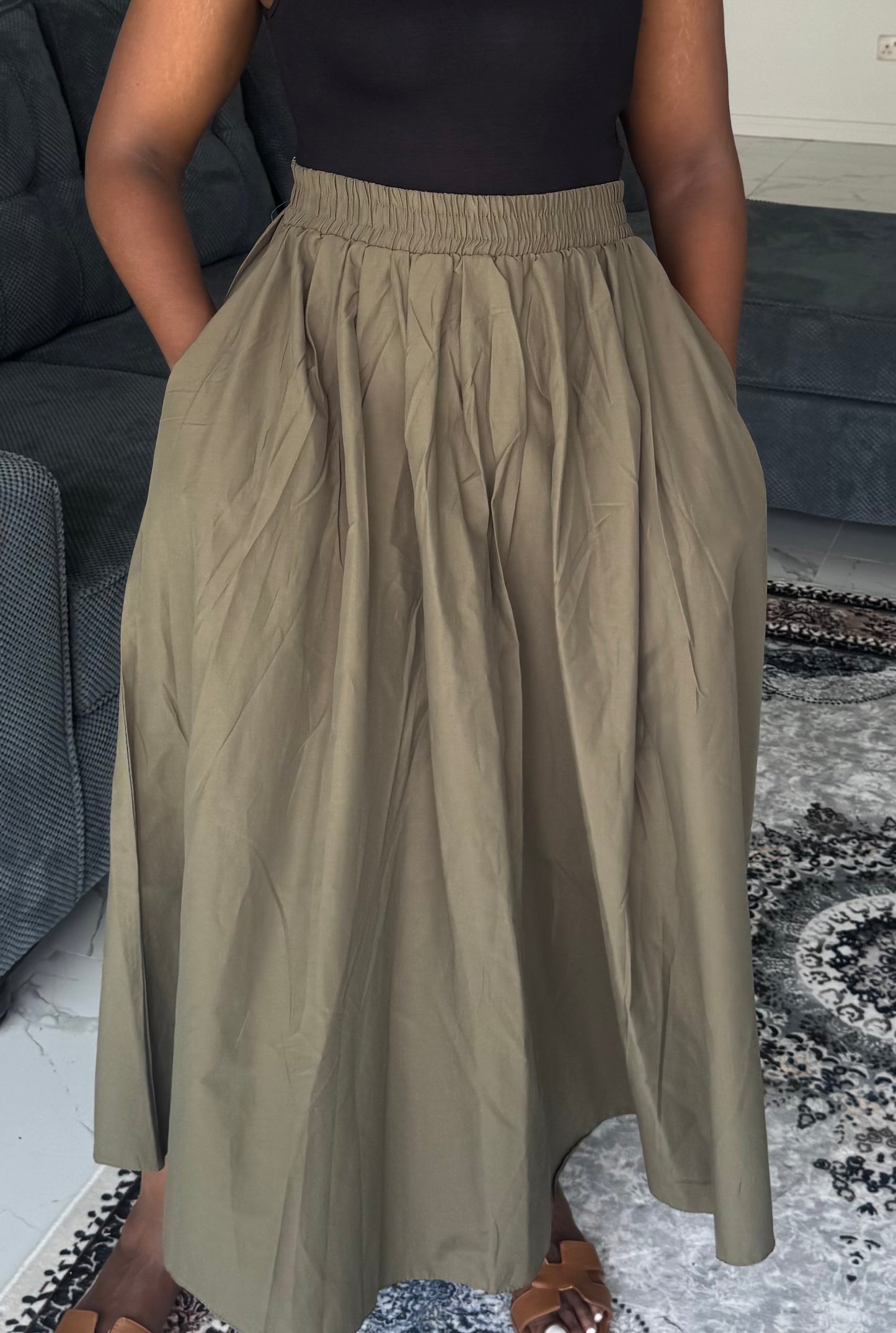Poplin Maxi Skirt
