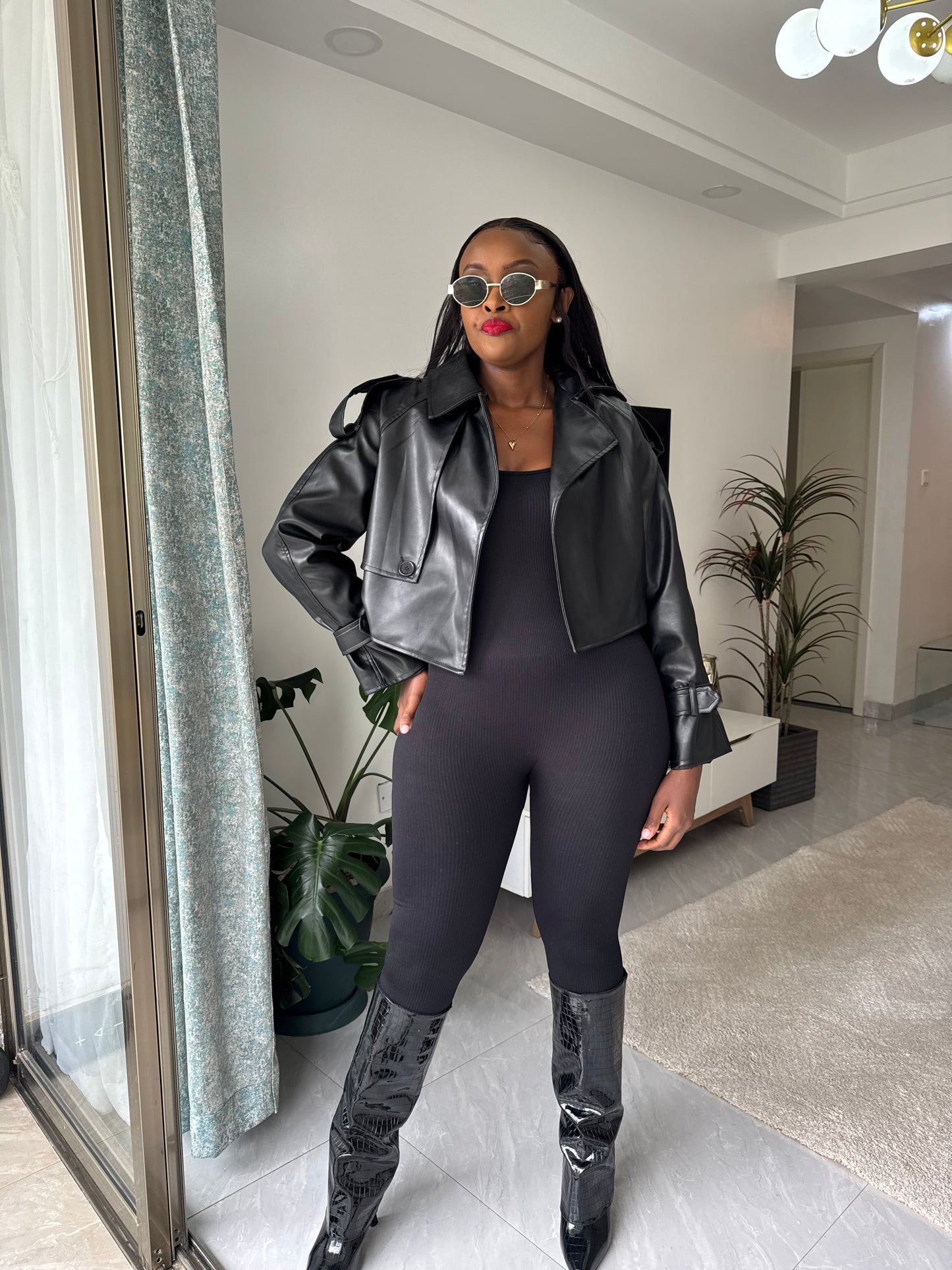 Soho Faux Leather Crop Jacket
