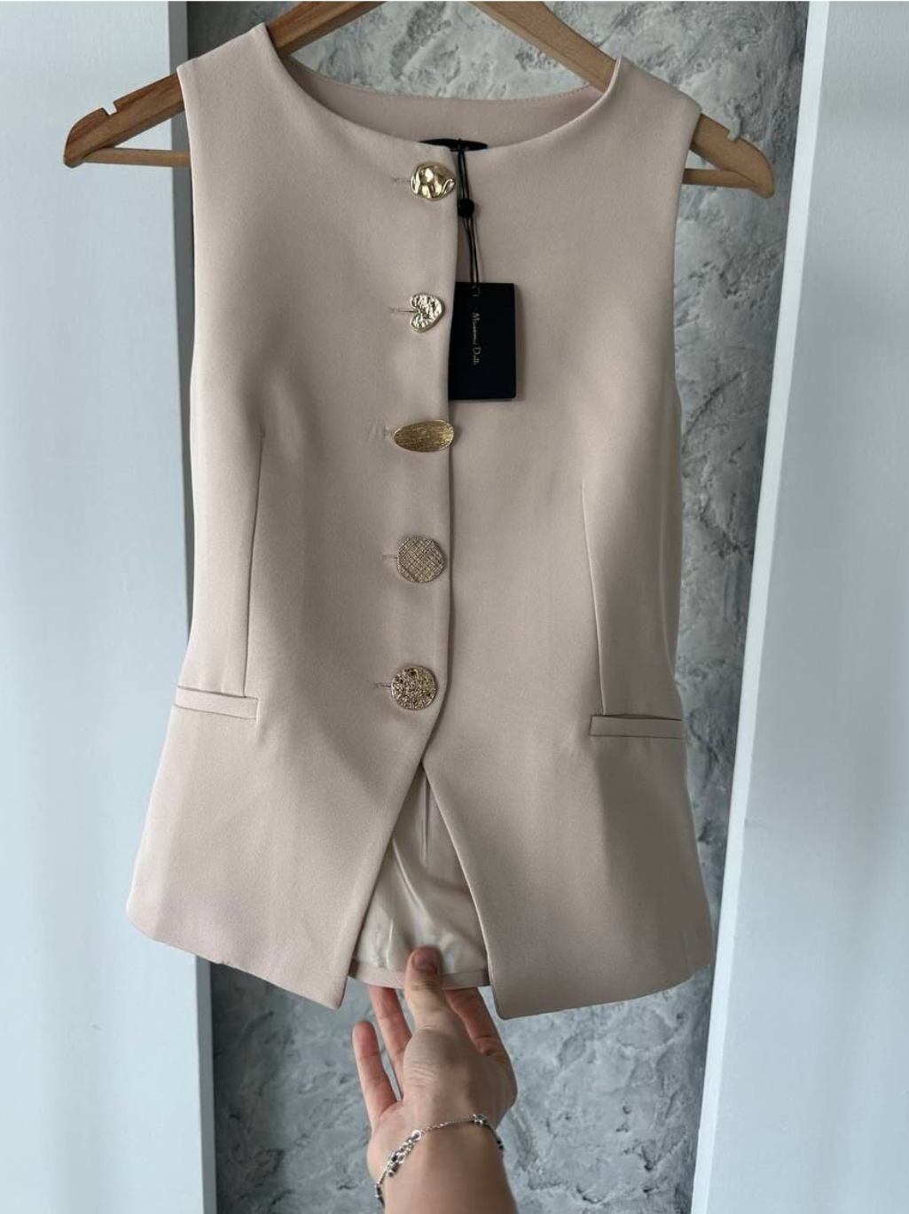 Massimo gold-buttoned halfcoat