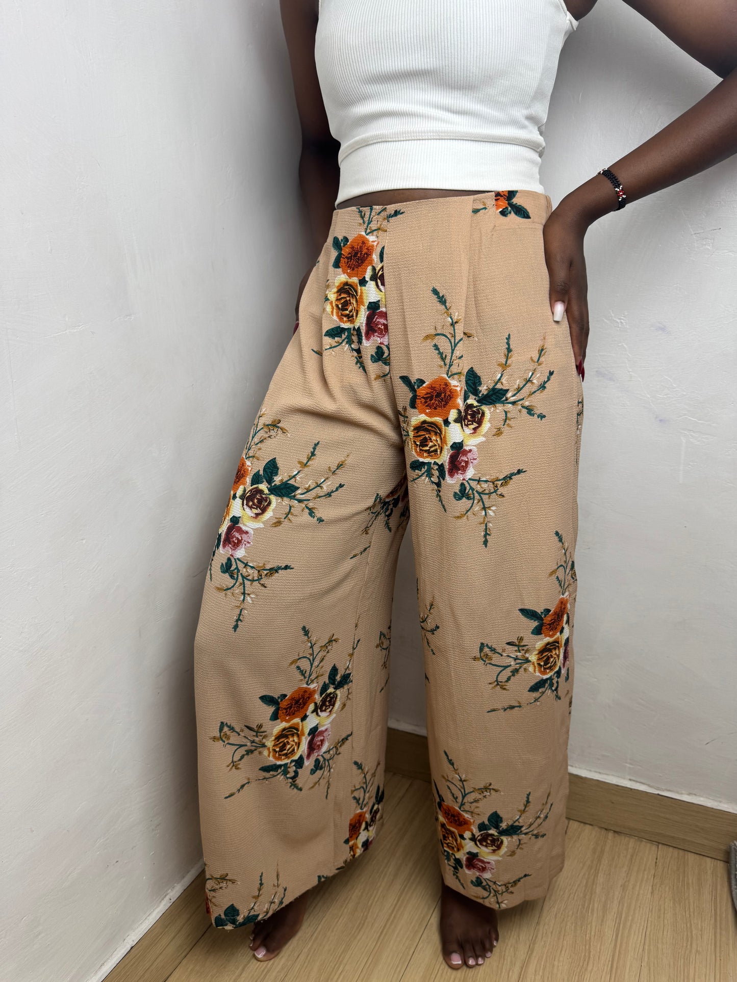 Side Slit Floral Pants