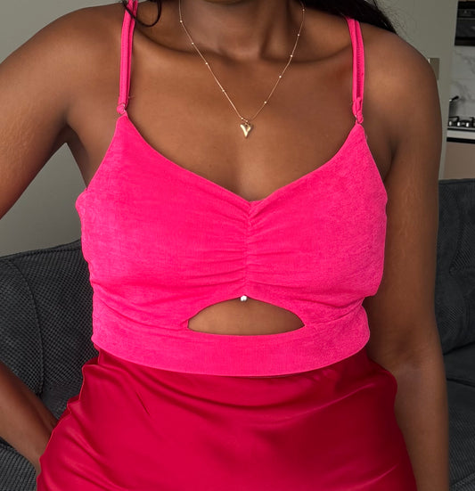Adjustable Spaghetti Strap Cut-Out Crop
