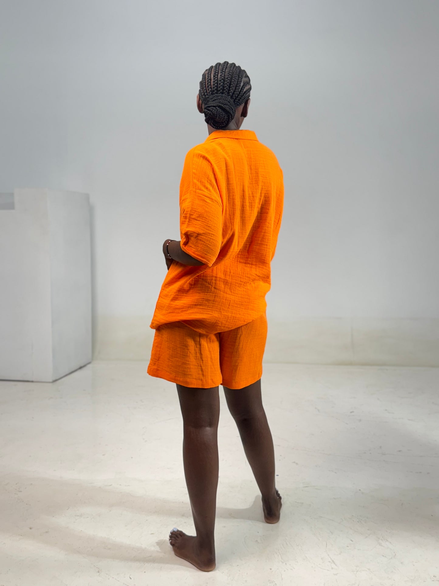 Polo-neck Linen Set