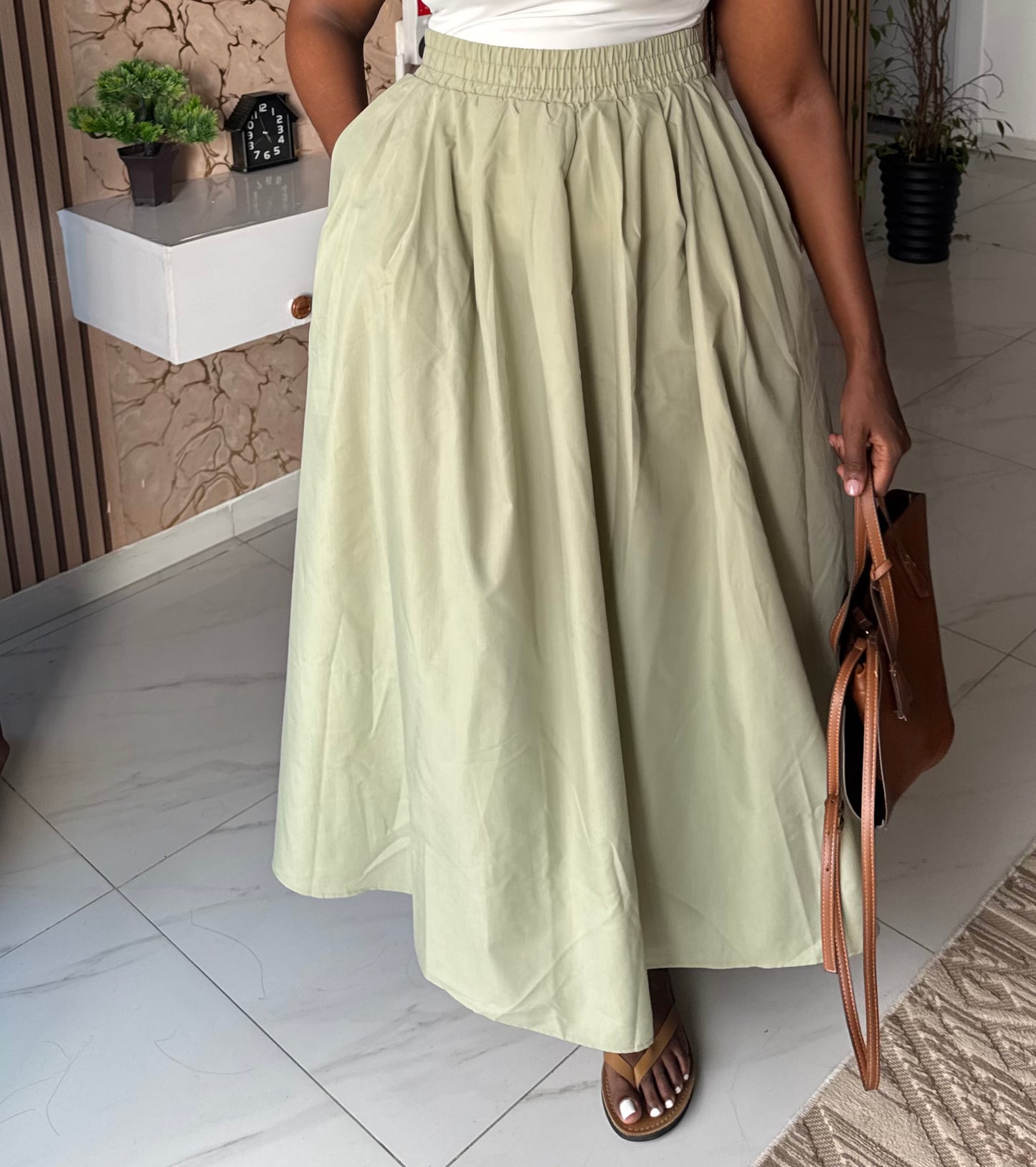Poplin Maxi Skirt