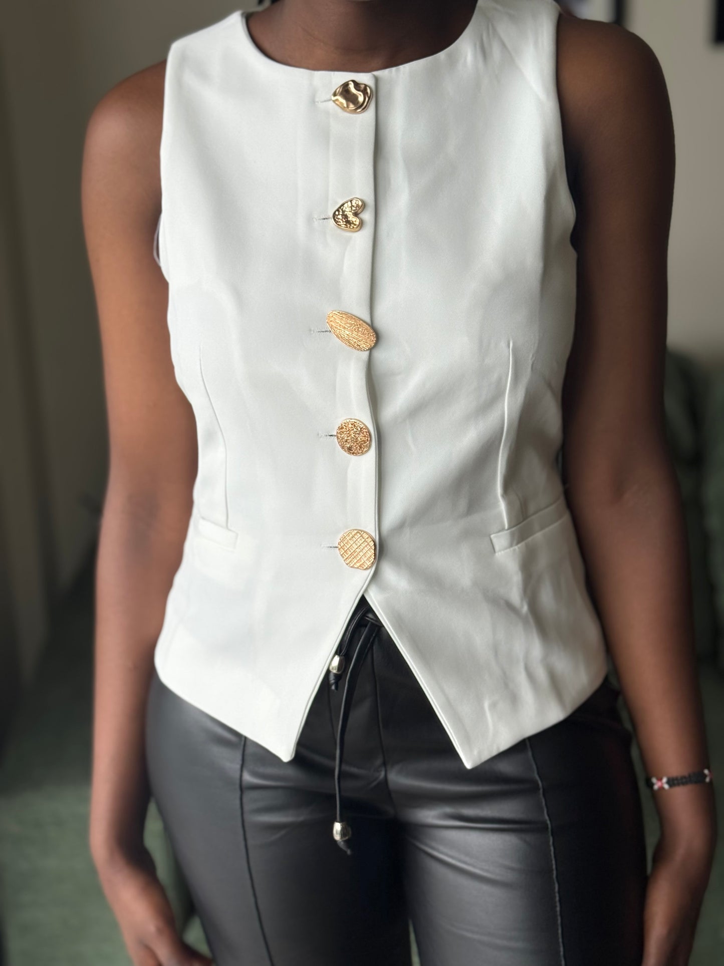 Massimo Gold-buttoned Halfcoat