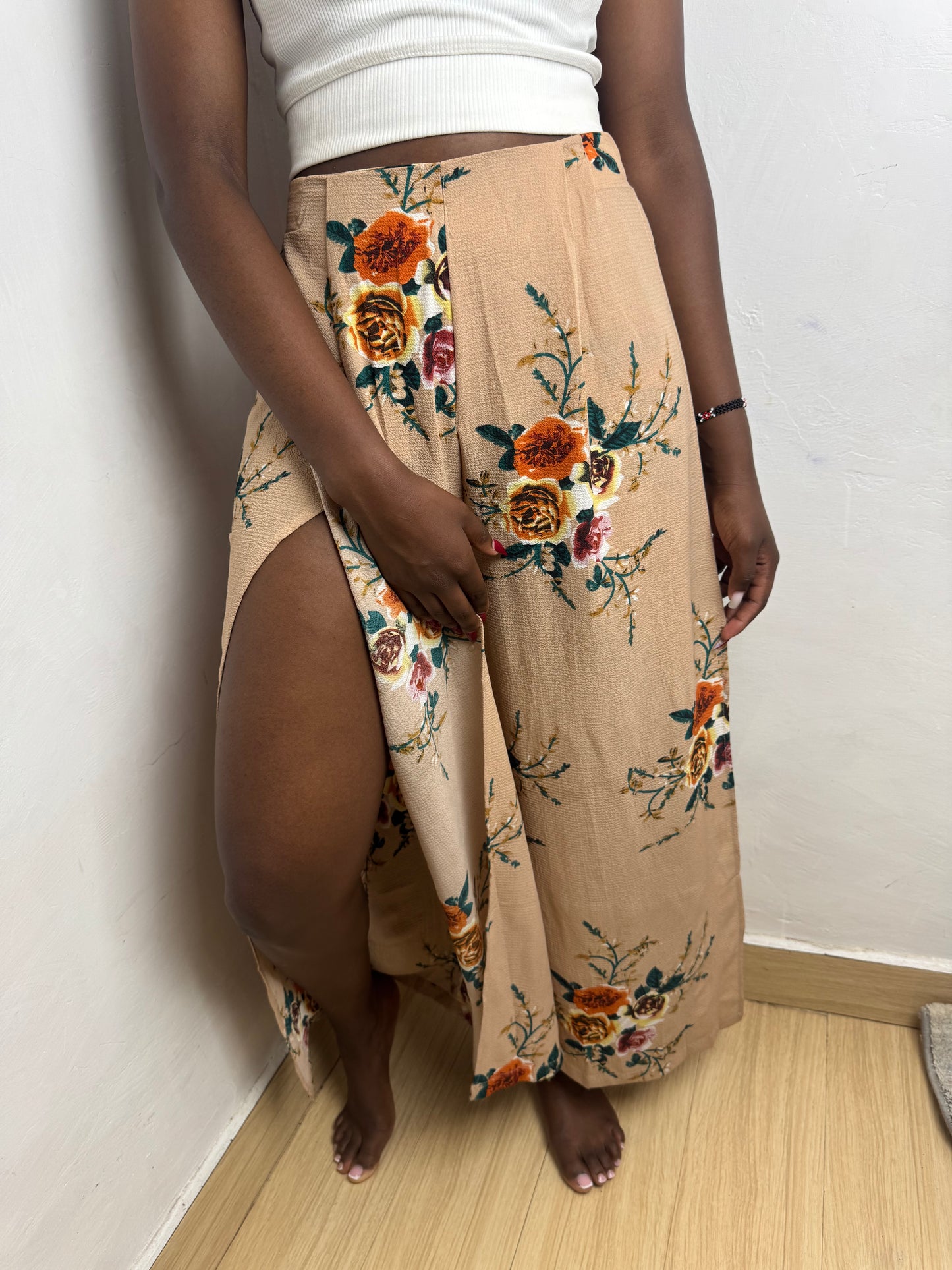 Side Slit Floral Pants