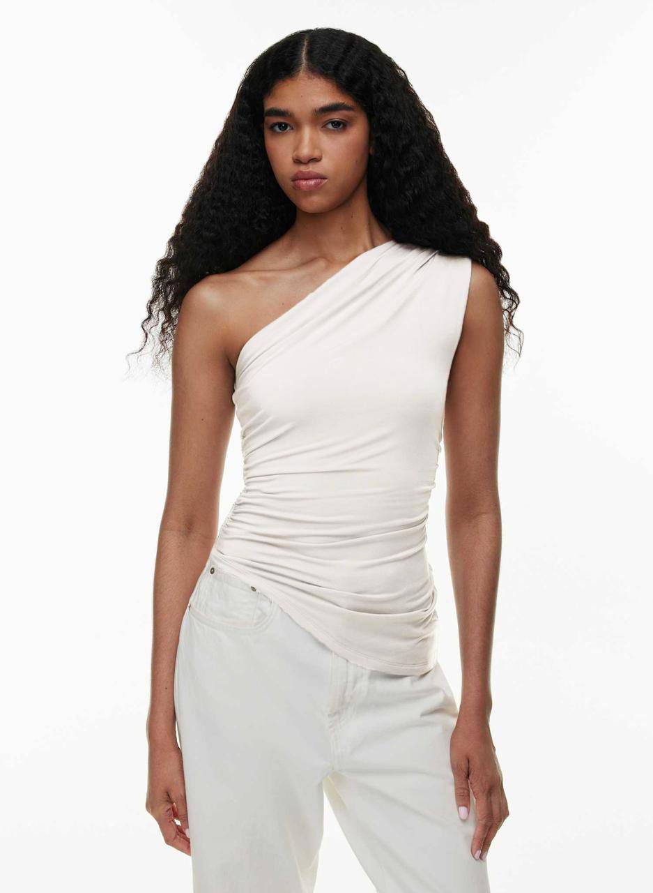 Asymmetrical Offshoulder Sleeveless Top