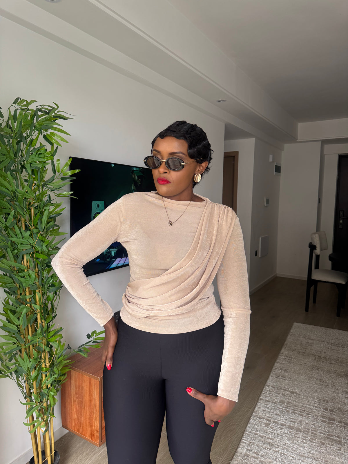 Selene Single-Drape Top