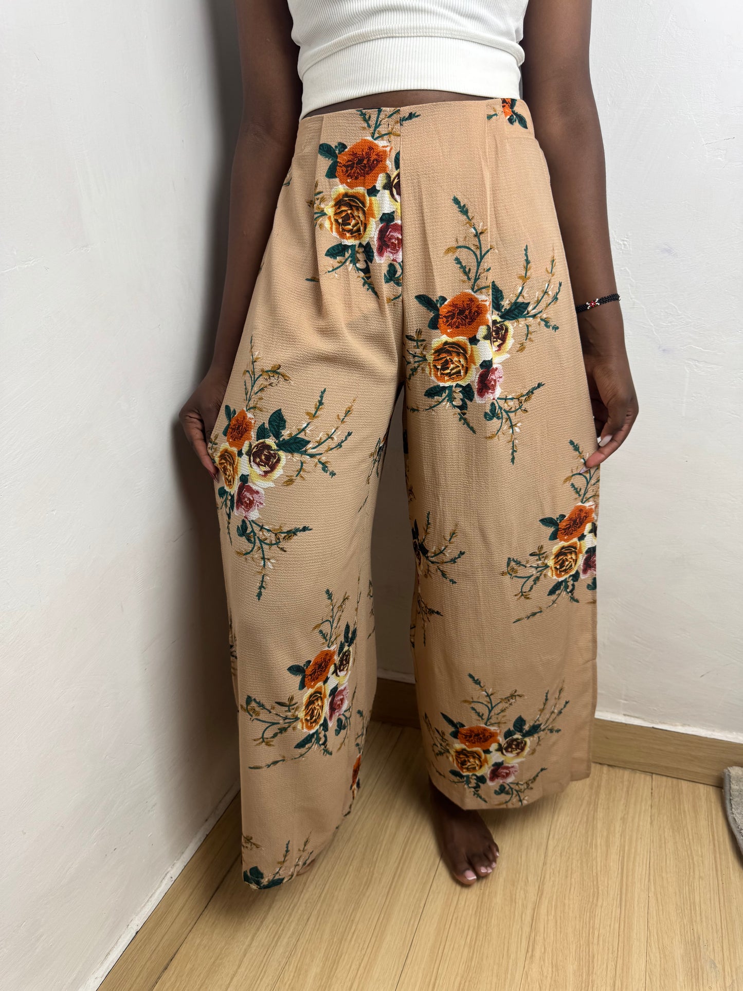 Side Slit Floral Pants