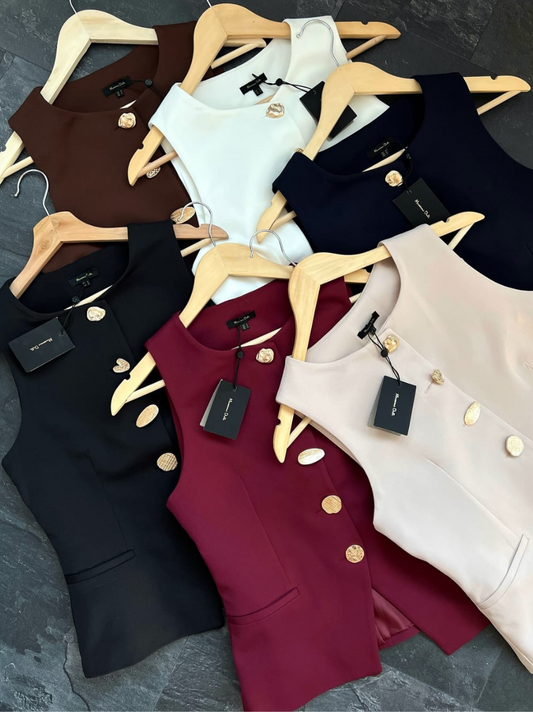 Massimo gold-buttoned halfcoat