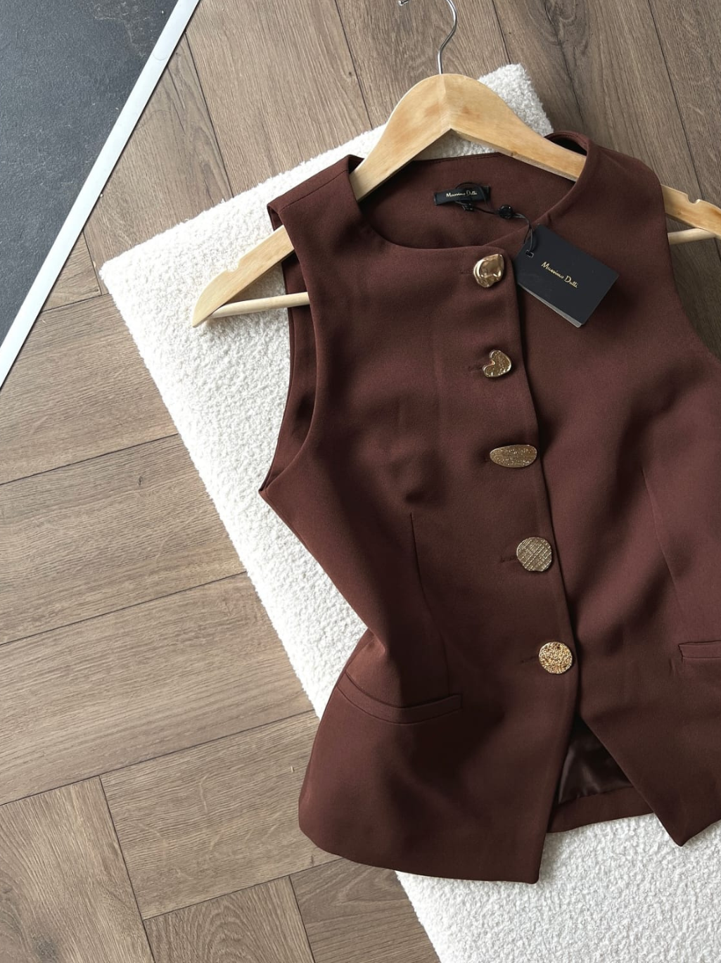 Massimo gold-buttoned halfcoat