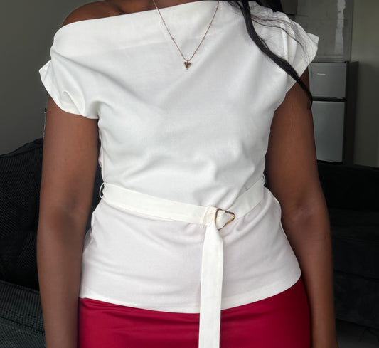 Belted Offshoulder Top