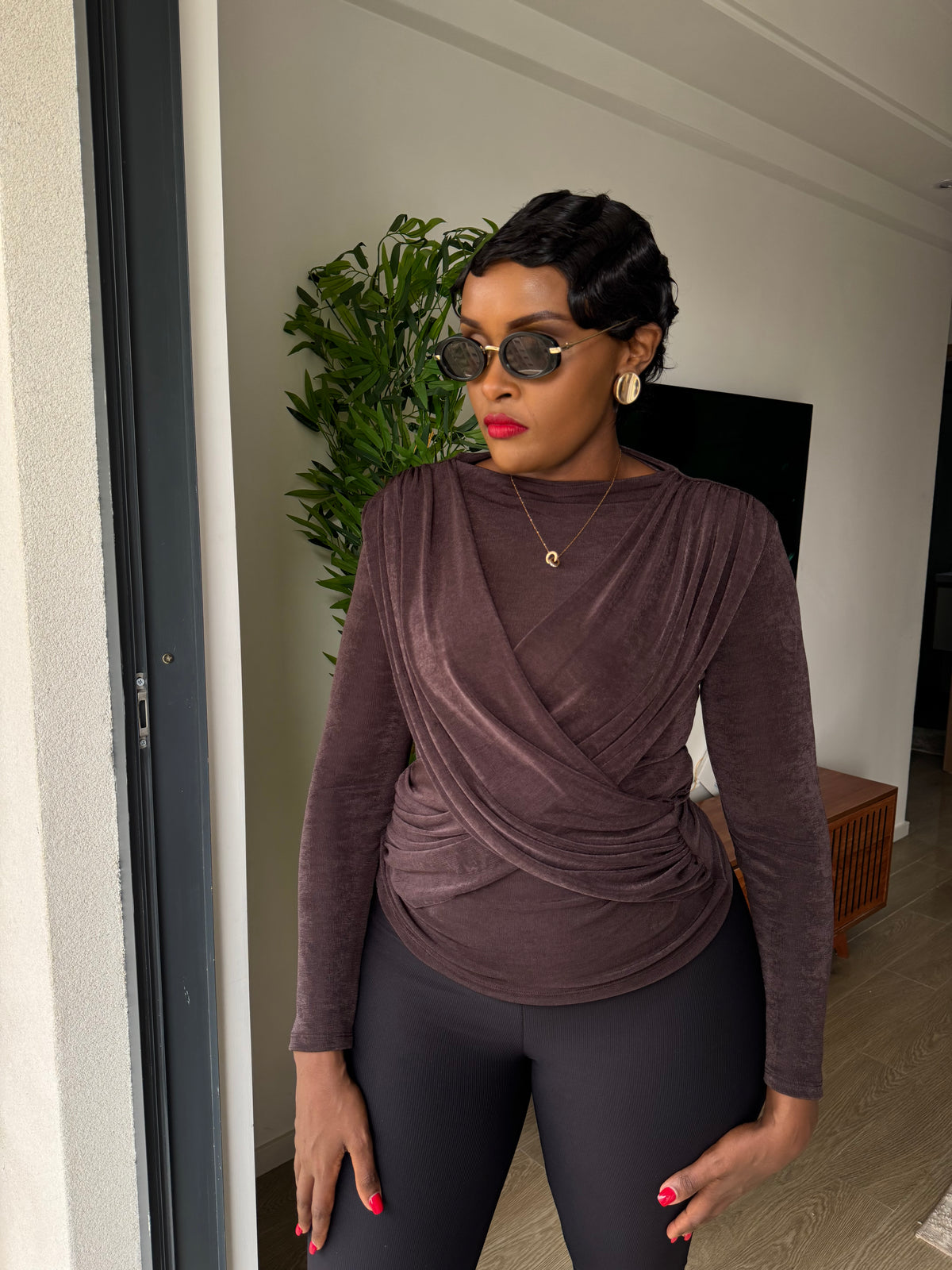 Simone Double-Drape Top