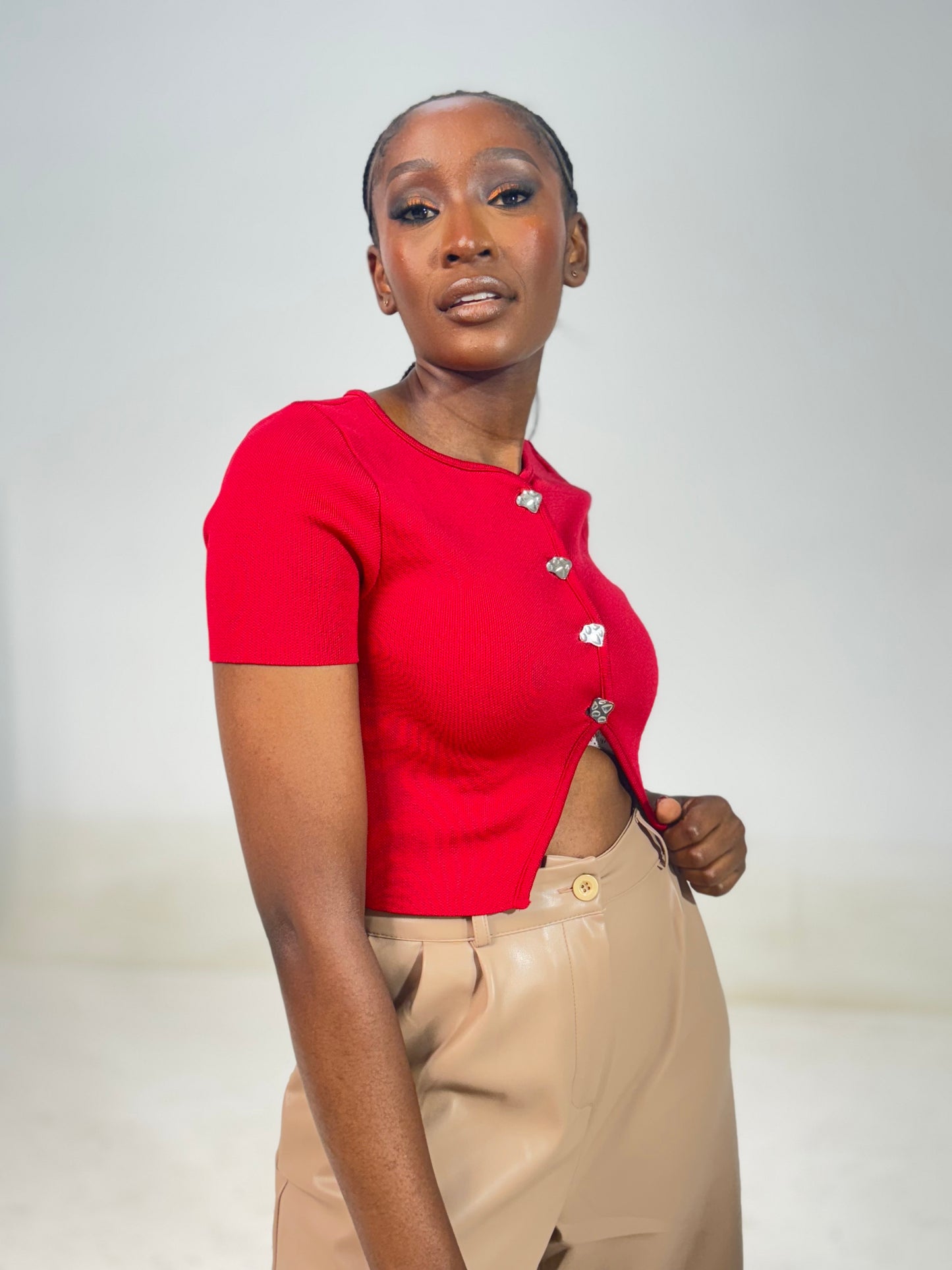 The Mia Short Sleeved Knit Crop