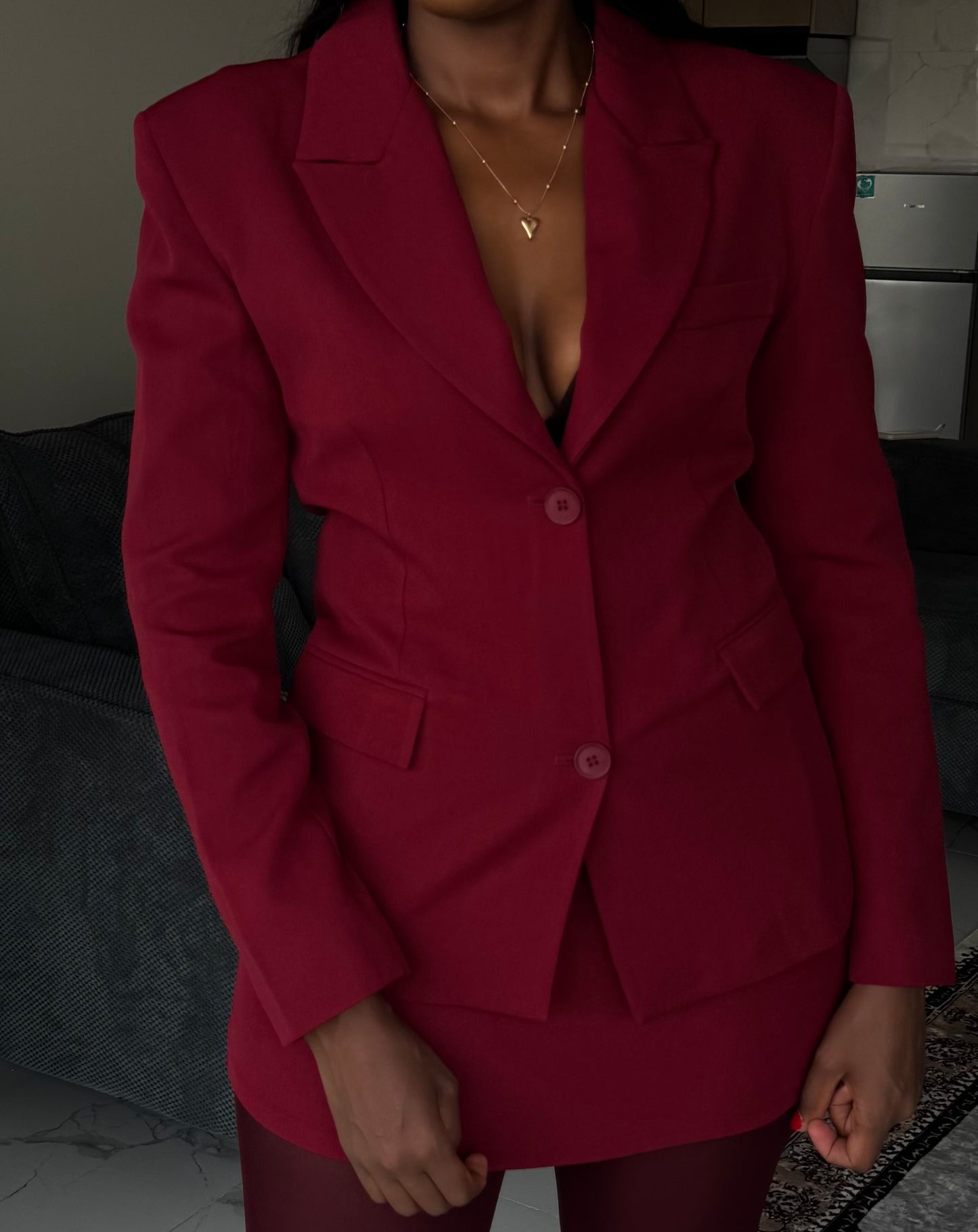 Padded Blazer & Mini Skirt Set