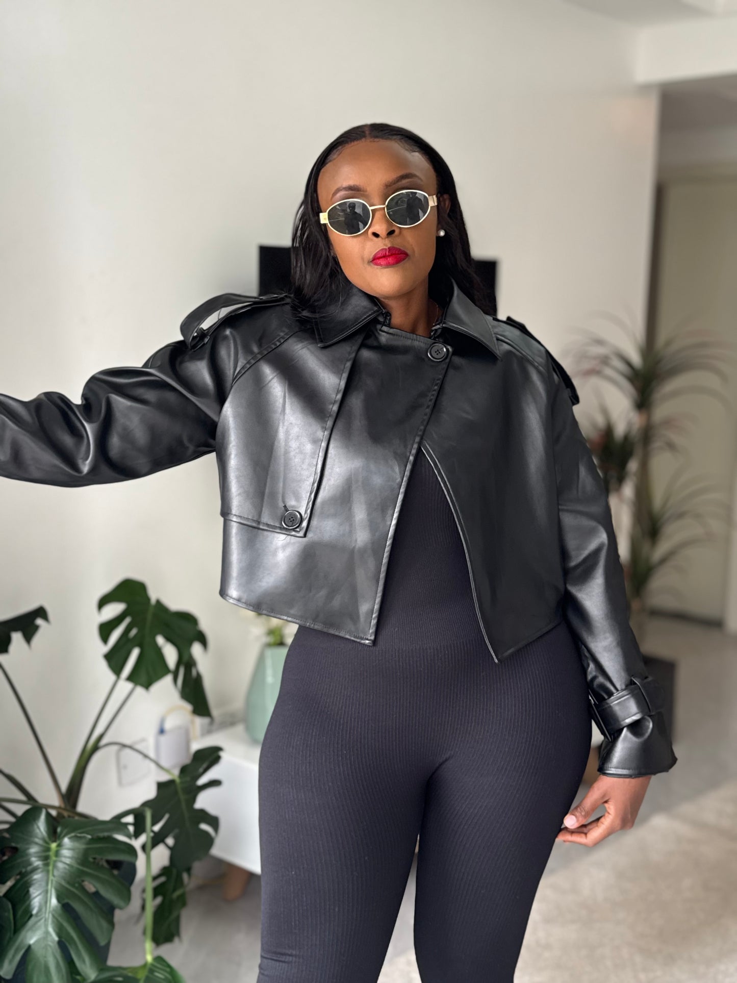 Soho Faux Leather Crop Jacket