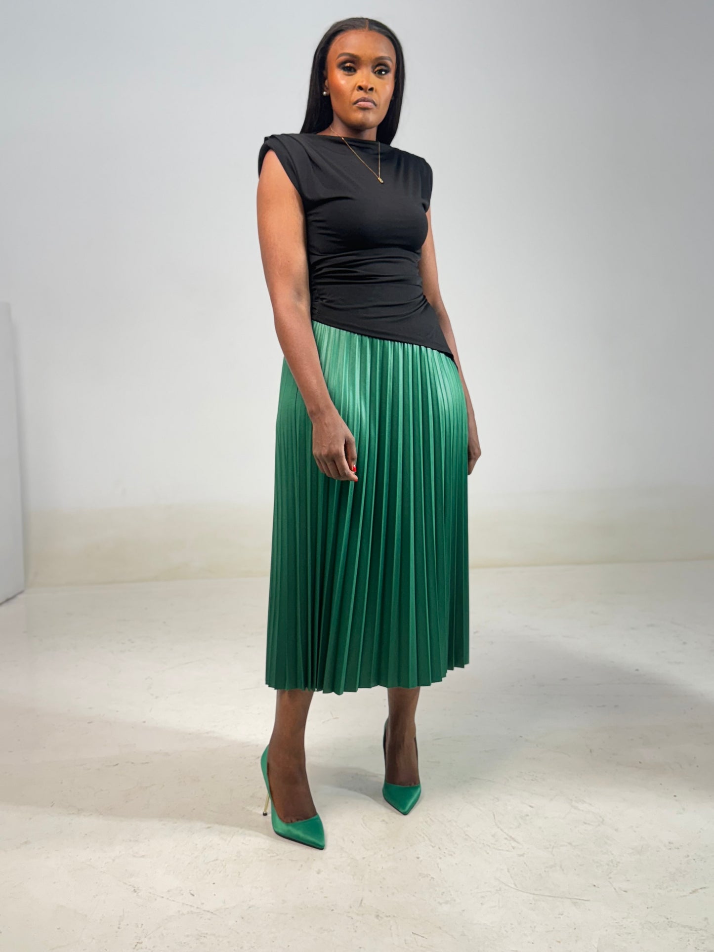 Pleated Midi Skirt