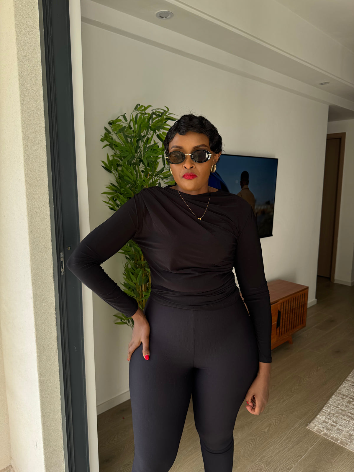 Sienna Long-Sleeve Ruched Top