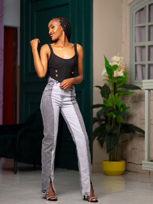 Lylla two-toned slit jeans