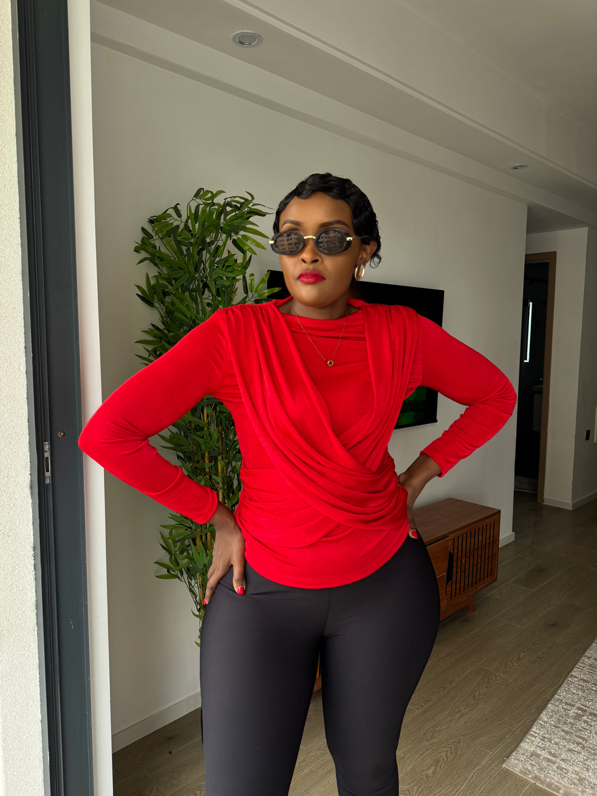 Simone Double-Drape Top